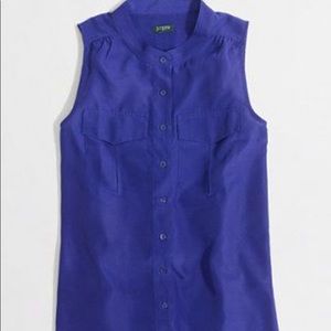 Blue draped pocket tank- size 0- j crew factory